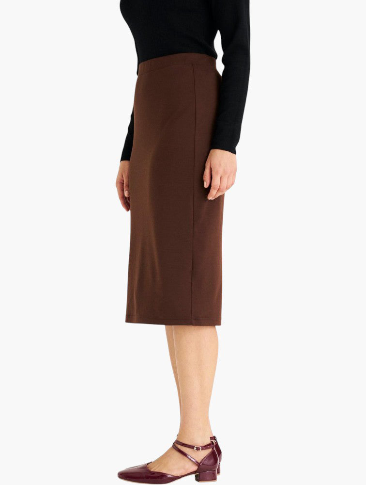 Miladys Brown High Waisted Pencil Skirt - side