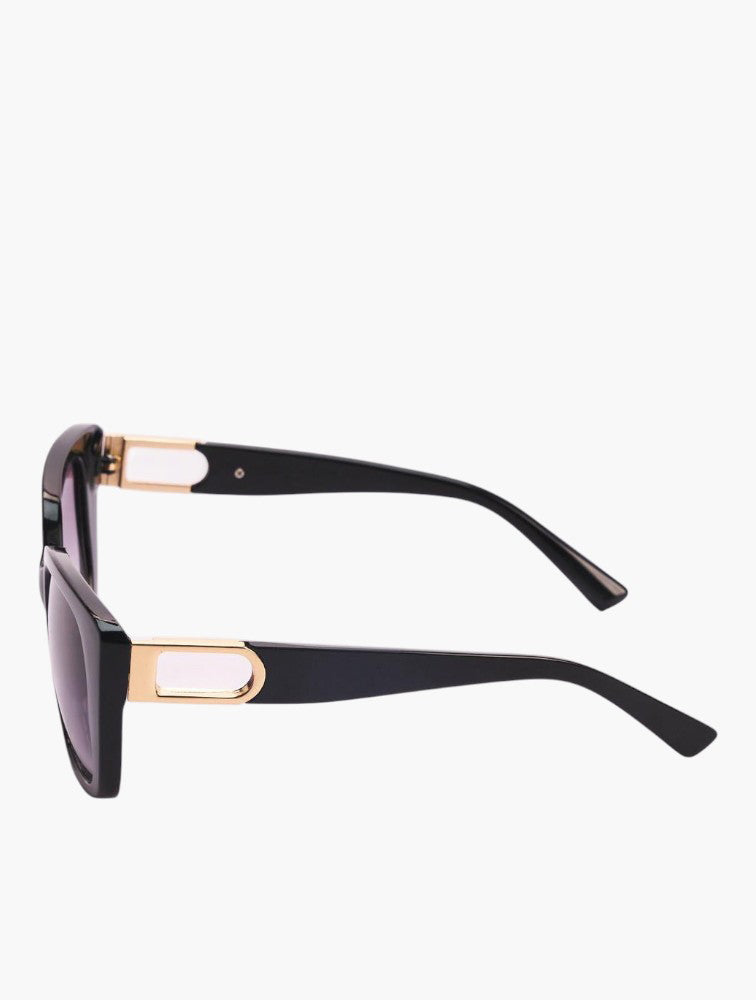 Black Gold Accent Square Sunglasses - detail