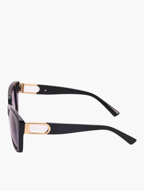 Black Gold Accent Square Sunglasses - detail