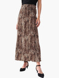 Miladys Leopard Print Pleated Maxi Skirt - front