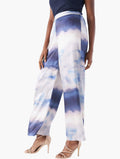 Miladys Blue Cloud Print Wide Leg Trousers - front view