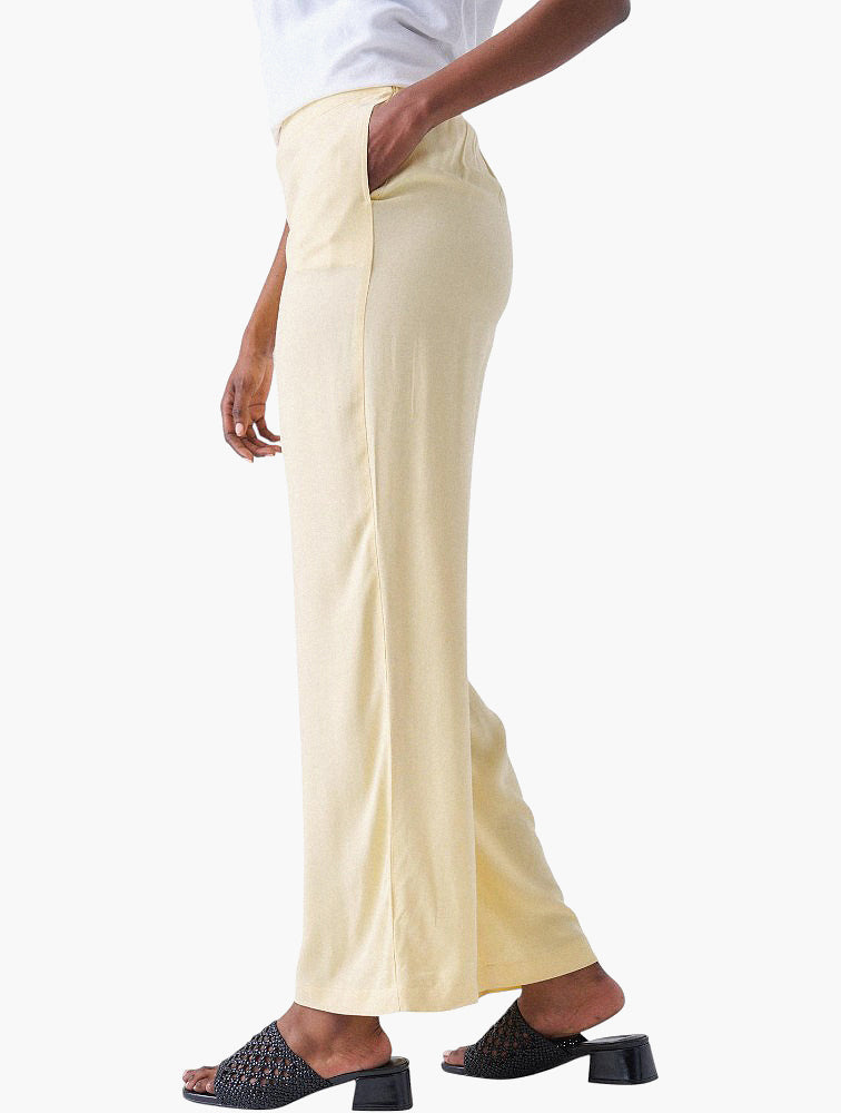 Miladys Yellow Wide Leg Trousers - Back View