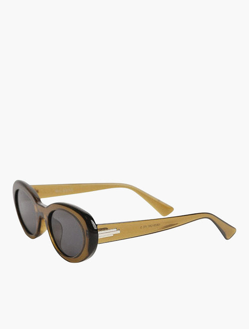 Brown Translucent Oval Sunglasses