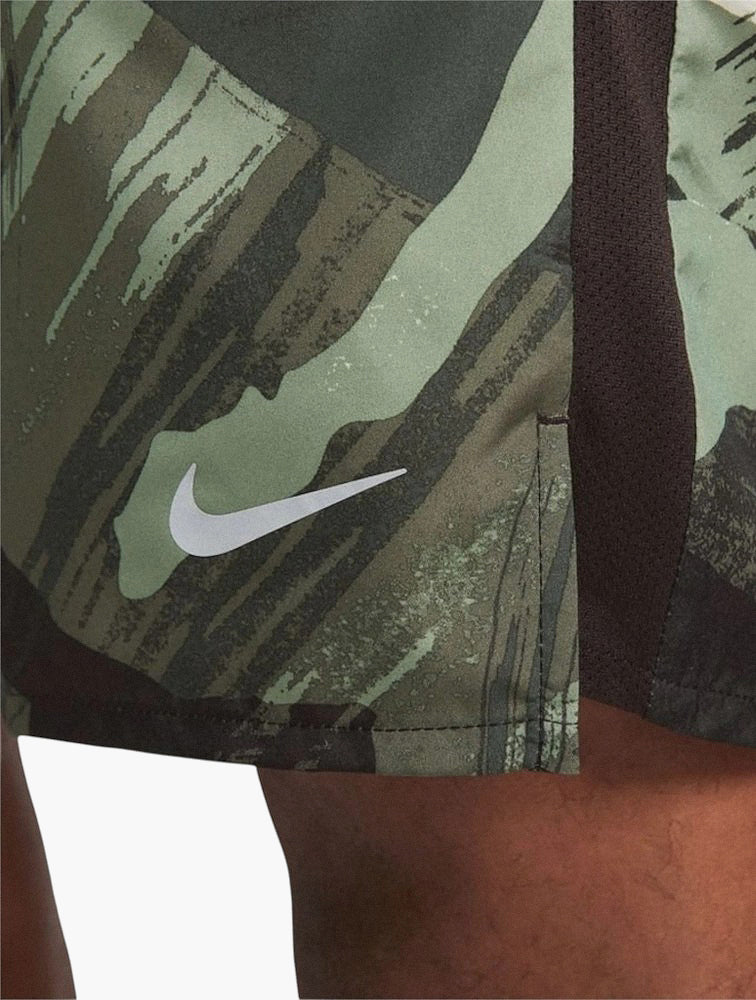 Nike Green Camo Running Shorts on model
