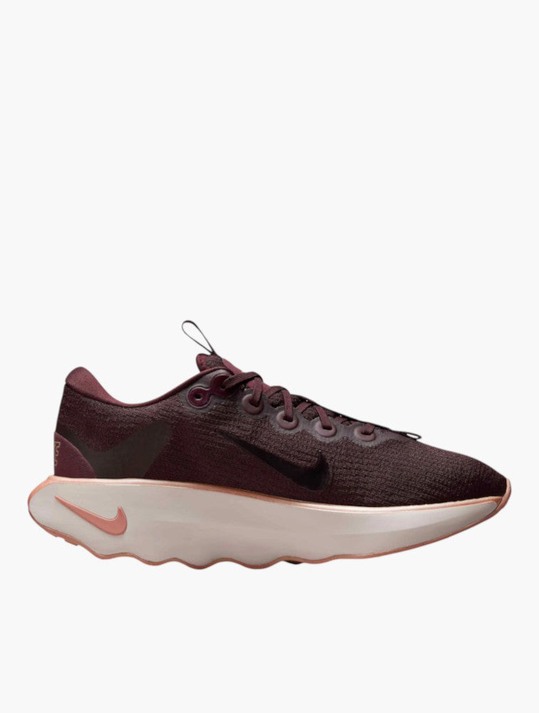 Nike Burgundy Crush & Red Sepia Motiva Sneakers - Side View