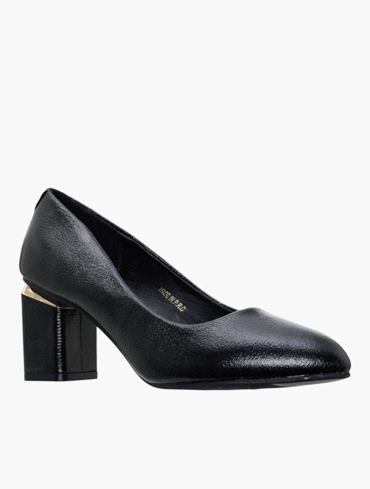 Pierre Cardin Black Saison Heels - side