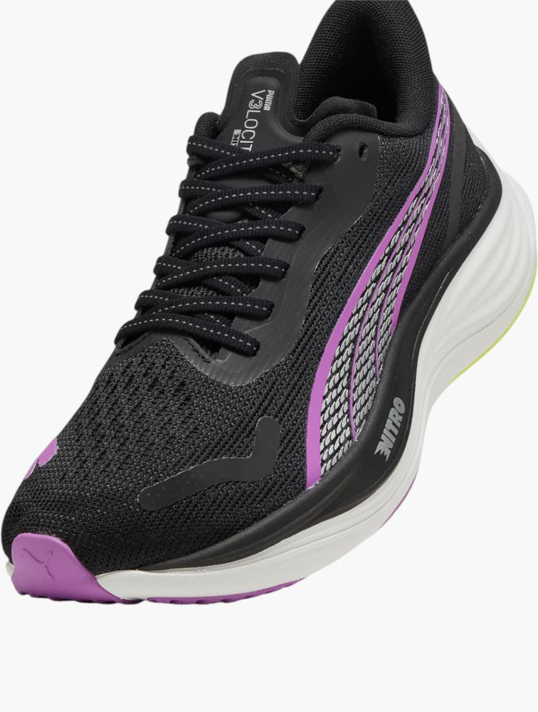 PUMA Black & Pure Magenta Velocity Nitro 3 - Sole