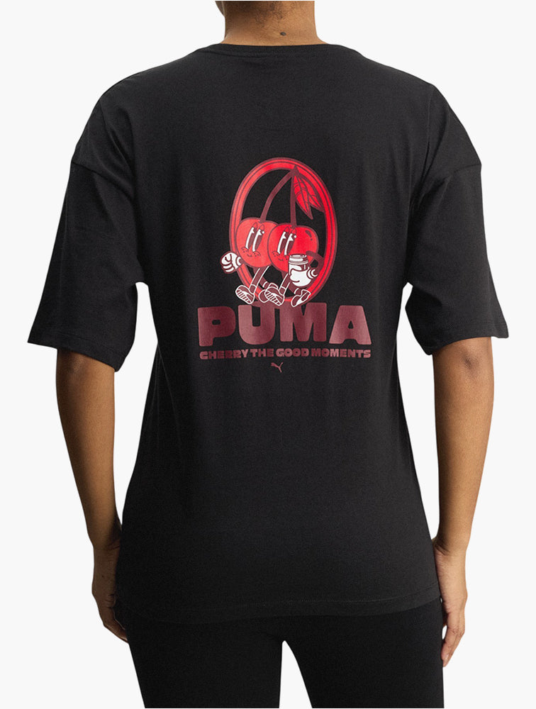 PUMA Black Logo Oversized T-Shirt detail