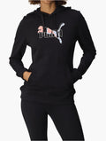 PUMA Black Essentials Logo Lab Hoodie - Front