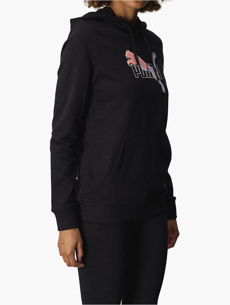 PUMA Black Essentials Logo Lab Hoodie - Back