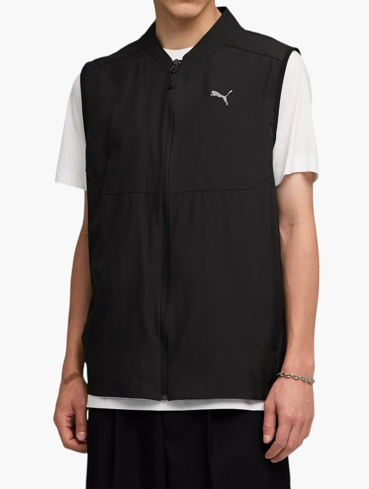 PUMA Black Full-Zip Woven Gilet front