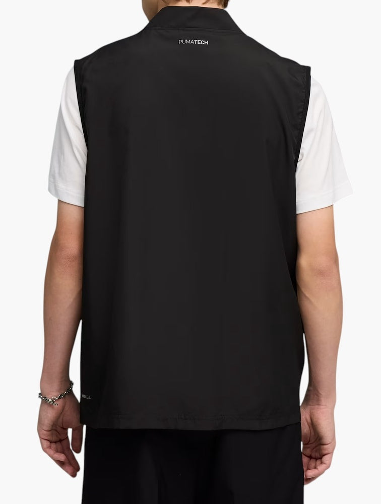 PUMA Black Full-Zip Woven Gilet back