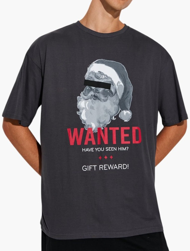 Sinsay Grey Graphic Santa Pyjama Set - Detail