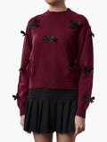 Trendyol Bordeaux Bow Knit Jumper - Front View