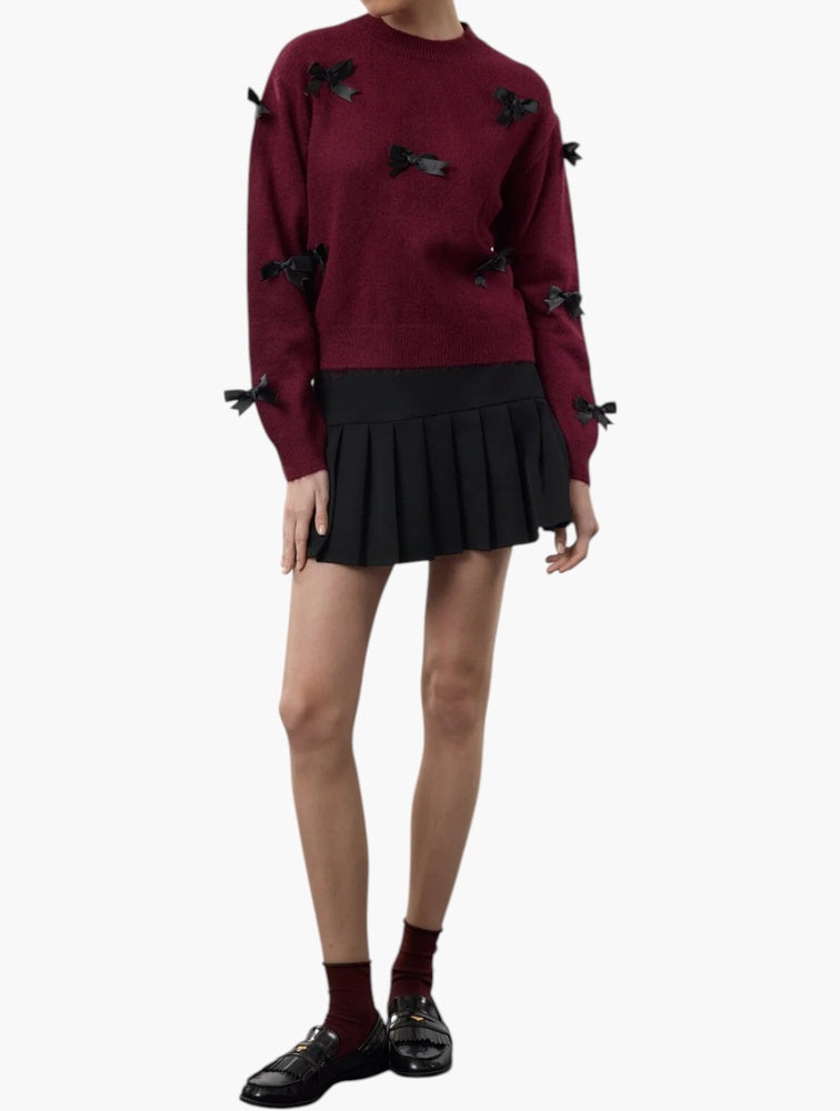 Trendyol Bordeaux Bow Knit Jumper - Detail View