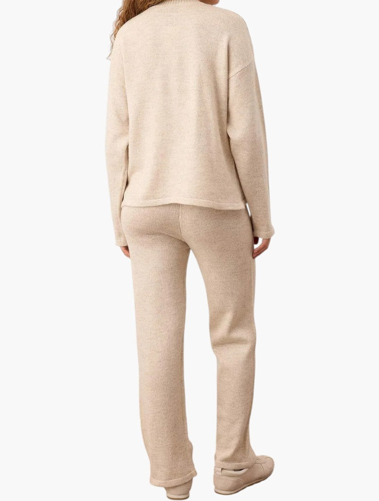 Trendyol Neutral Knit Cardigan & Trouser Set - Back