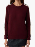 Trendyol Bordeaux Side Stripe Ribbed Sweater - front view