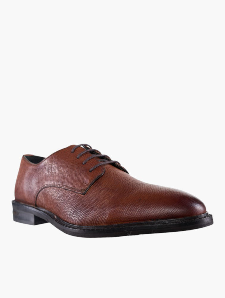 Walk London Brown Textured Classic Loafers - Side View