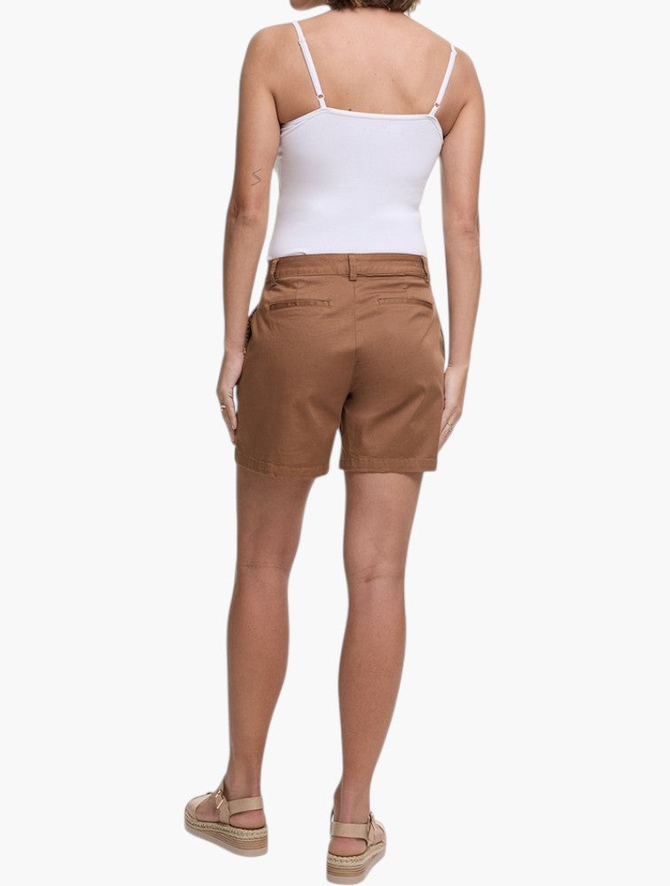 Tan Stretch Chino Shorts back