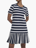 Striped Ruffle Hem Mini Dress front
