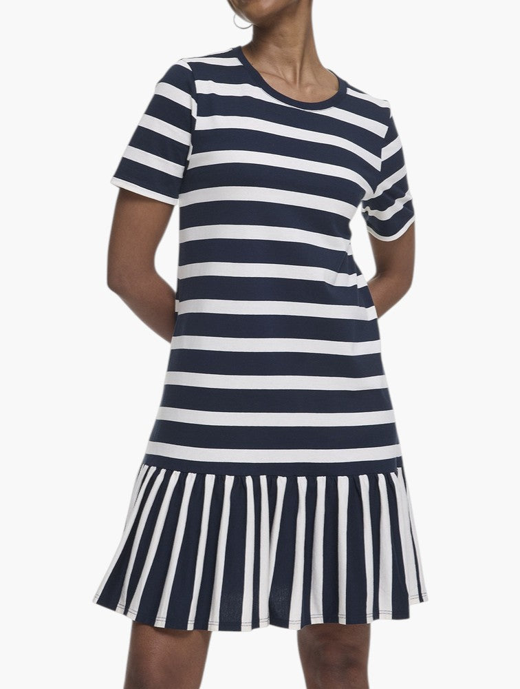 Striped Ruffle Hem Mini Dress front