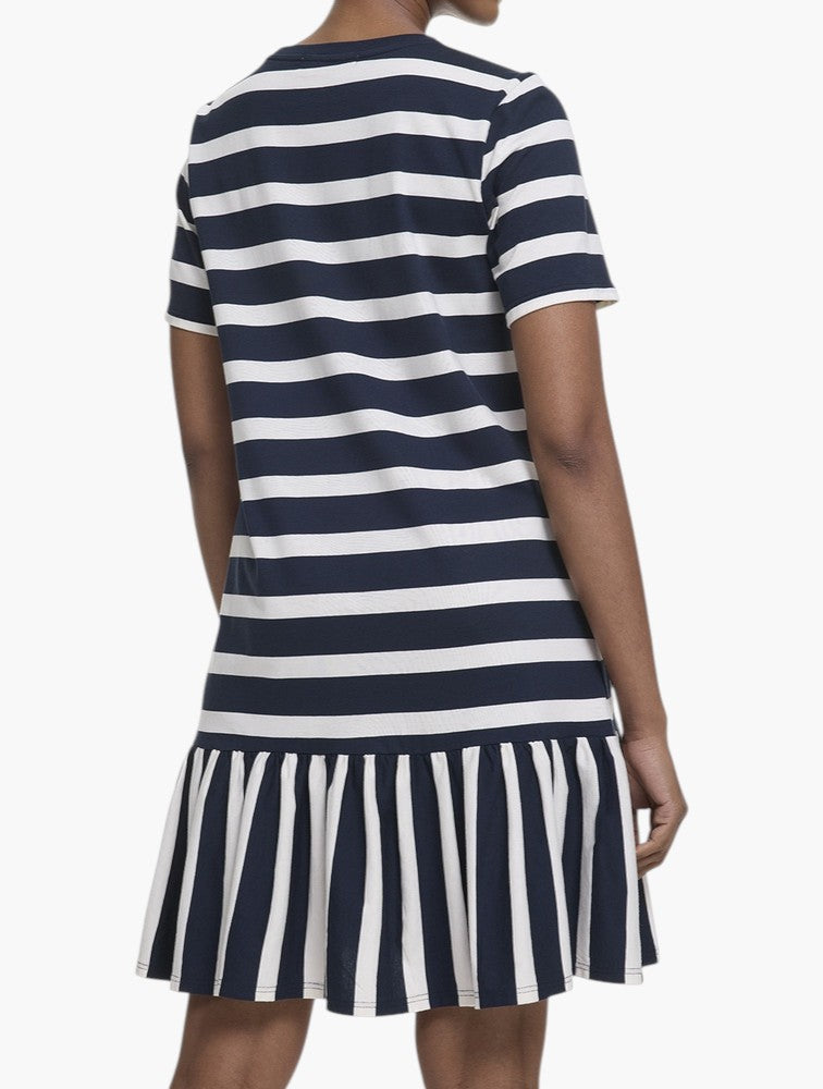 Striped Ruffle Hem Mini Dress back
