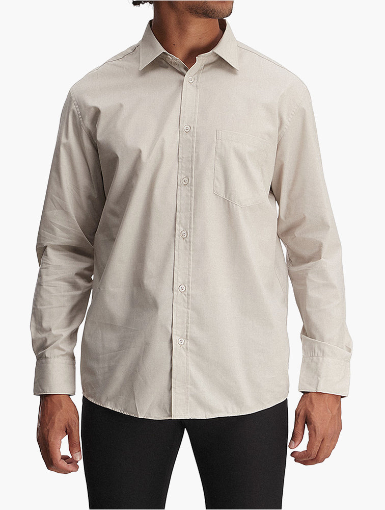Woolworths Natural Regular Fit Easy Care Shirt - Front View