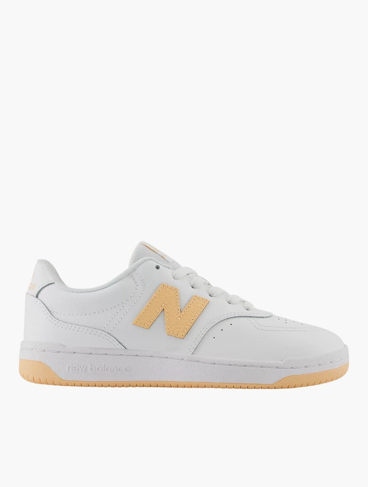 New Balance White & Orange 80 Sneakers - Side