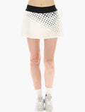 Lotto White & Black Printed High Rise Mini Skirt front view