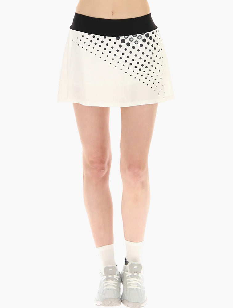 Lotto White & Black Printed High Rise Mini Skirt front view