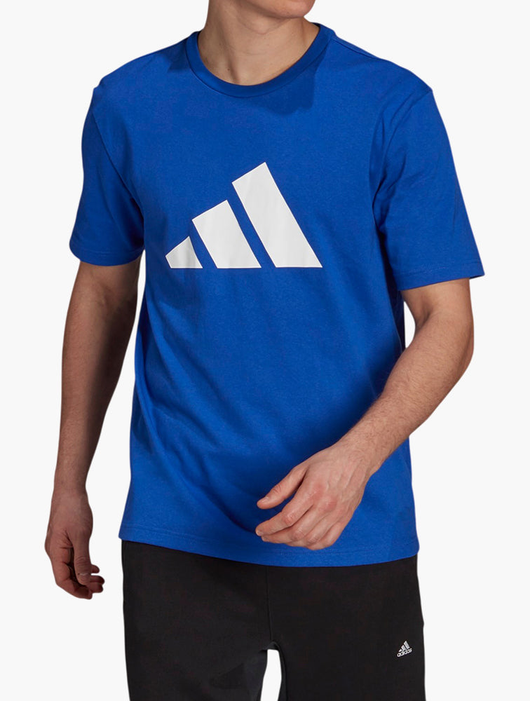 Adidas Bold Blue Future Icons 3B Logo Graphic Tee - Front View