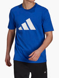 Adidas Bold Blue Future Icons 3B Logo Graphic Tee - Front View