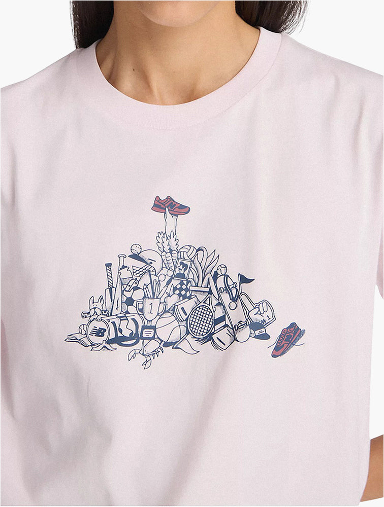 New Balance Pink Granite Athletics Tee side