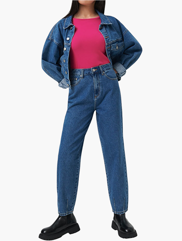 Sinsay Blue High Waist Balloon Jeans - Styled