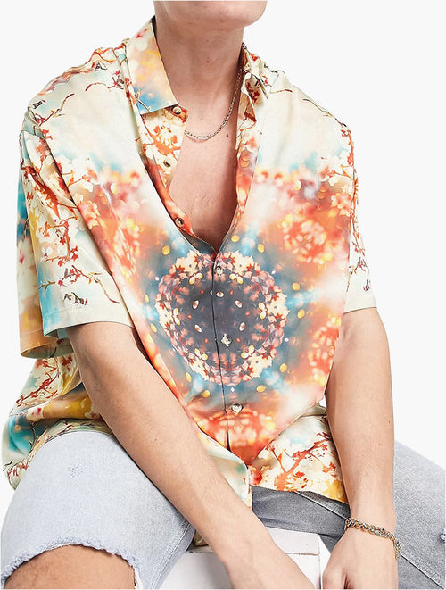 Floral Print Oversized Shirt front