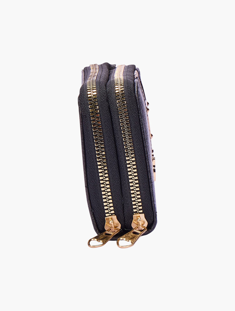 Scotty Bags Phantom Black Paris Leopard Clutch - side