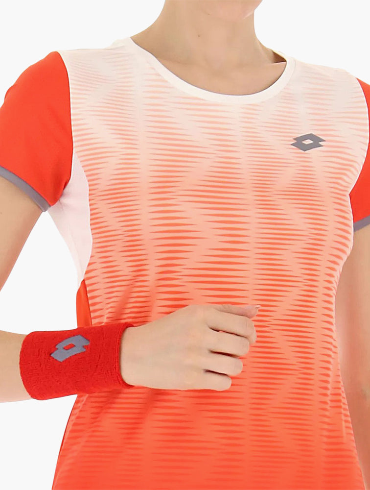 Lotto Red Poppy & White Logo Print Tee - Detail