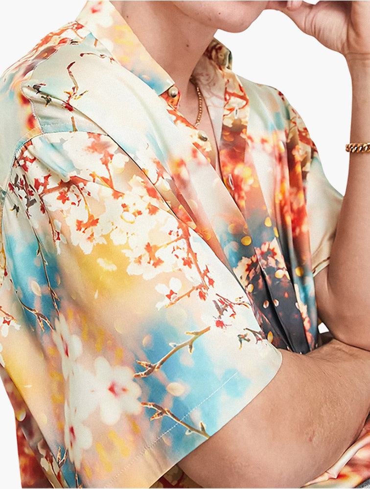 Floral Print Oversized Shirt side