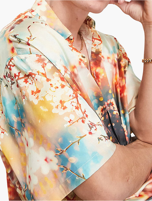 Floral Print Oversized Shirt side