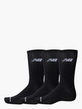 New Balance 3 Pack Black Crew Socks - Front
